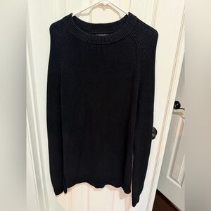 Quince Men’s Black Ribbed Knit Sweater M